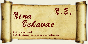 Nina Bekavac vizit kartica